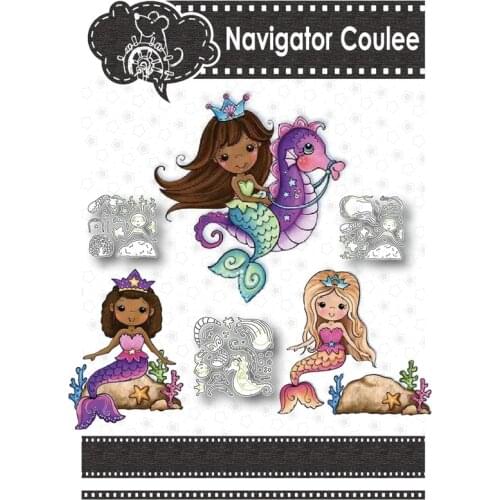Metal cutting template mermaid princess died of novice scrapbook decoration stamp and mold photo album DIY craft supplies new
