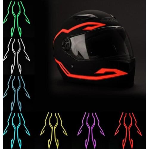 Upgraded 2Pcs Motorcycle Helmet Night Riding Cold Light Signal Flashing Strip LED Luminous Sticker Strip