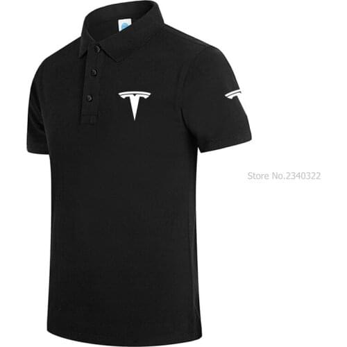 Mens Short Sleeve Polo Shirts Fashion Cotton Casual Tesla Polo Shirt Men Cotton Brand Polo Tees