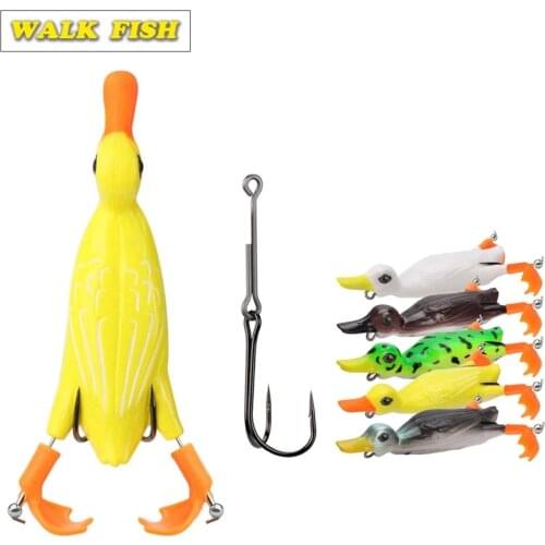Walk Fish 11cm Duck Floating Soft Lure Shad Wobblers Silicone Fishing Lures Worm Artificial Bait Pike Fishing Tackle Crankbait