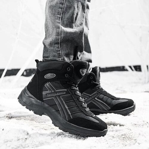 2020 new mens snow boots plus velvet warm outdoor leisure high-top sports non-slip wear-resistant outdoor cotton shoes for men