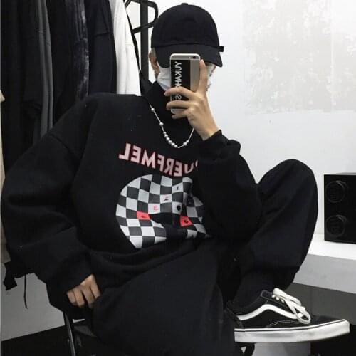 New Autumn Hoodie Women College Style Hoodie Vintage Loose Round Neck Pullover Casual Man Hoodie Cartoon Pattern Print Hoodie