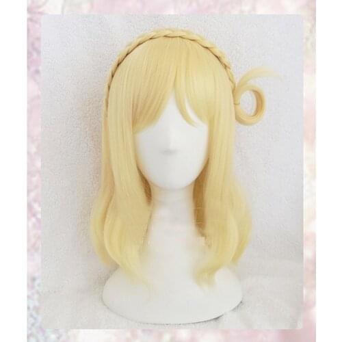Ohara Mari LoveLive Sunshine Aqours Long Blonde Straight Cosplay Full Wig+Wig Cap