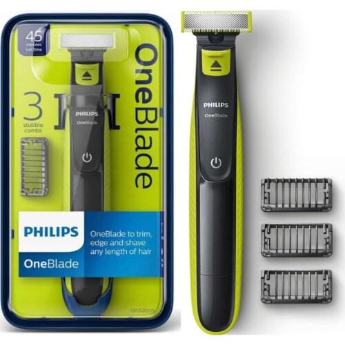 Original Philips OneBlade QP2520/20 Electric Shaver Razor Beard Trimmer for Men Rechargeable Dry Beard Shaving Machine 3 Combs