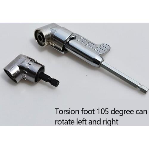 1/4" Hex Shank Connector Screwdriver Power Drill Turning Screwdriver 105° Adjustable Angle Drill Driver Extended Turning Chuck