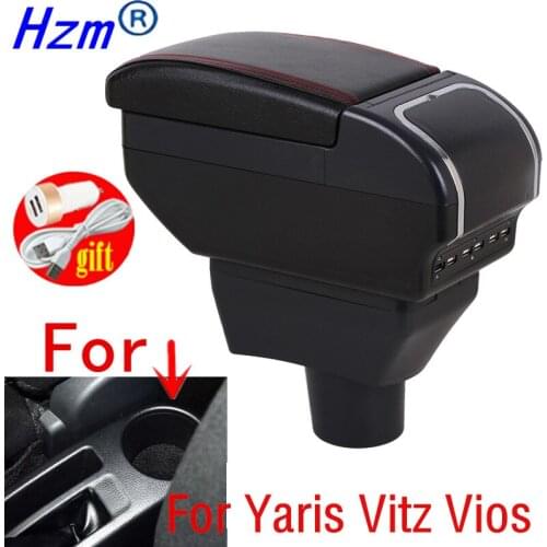 For TOYOTA Yaris armrest For TOYOTA Yaris Vitz Car armrest box car accessories central storage box Retrofit parts with USB