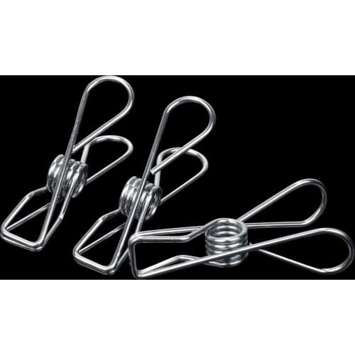 100Pcs/lot Stainless Steel Clothes Pegs Hanging Clothes Pins Beach Towel Clips Household Bed Sheet Clothespins Wholesale Silver