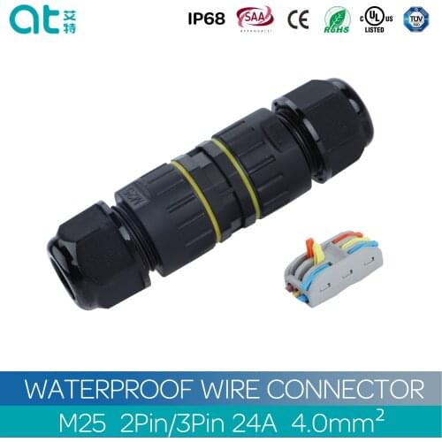 M25B Straight Type Connector with Terminal Block IP68 LED Outdoor Lighting Waterproof Wire Connector