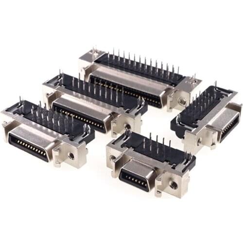 10 pcs 14 20 26 36 50 68 Pin Servo Driver Connector SCSI HPCN Receptacle Right Angle Slot 10214 10220 10226 10236 10250 10268
