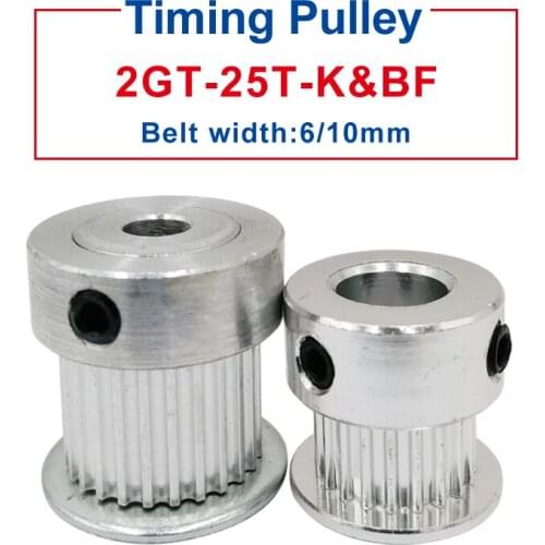 GT2 timing pulley 25 Teeth Bore 4/5/6/6.35/7/8mm belt pulley width 7/11mm fit for GT2 timing belt width 6/10mm 3D Printer parts