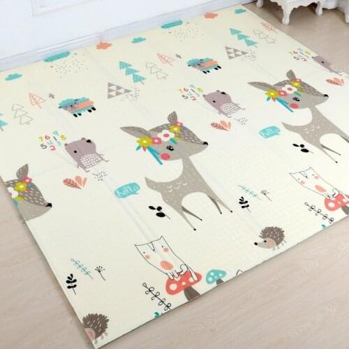 Foldable Baby Play Mat Foam Waterproof XPE Puzzle Children Game Mat Crawling Pad Double-side Developing Mats Kid Room Carpet Rug