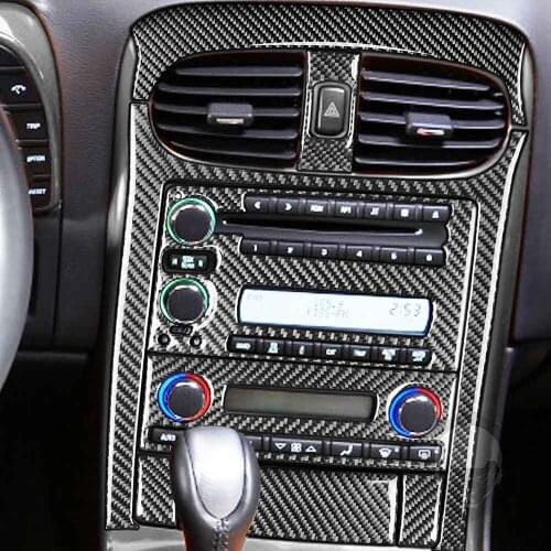 Carbon CD & FM & AC & Storage Box Air Vent Panel Sticker For Corvette C6 2005-07