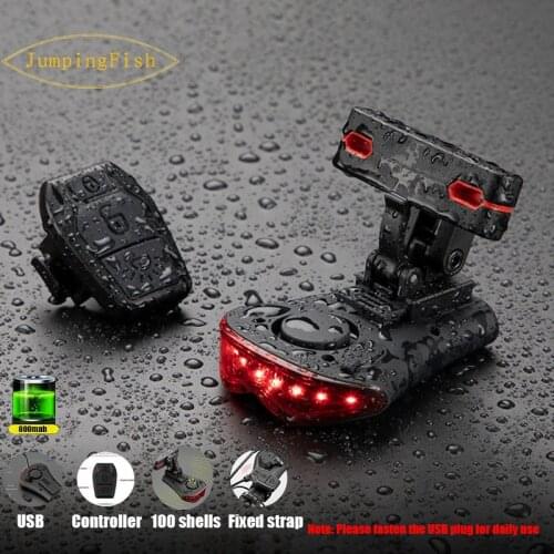Bicycle waterproof USB charging light wireless remote control steering tail light anti-theft warning light horn 100 decibels