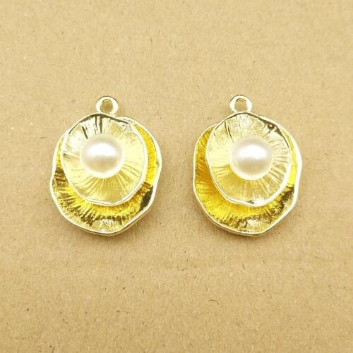 10pcs 18x24mm pearl lotus charms for jewelry making and crafting cute earring pendant necklace bracelet charms