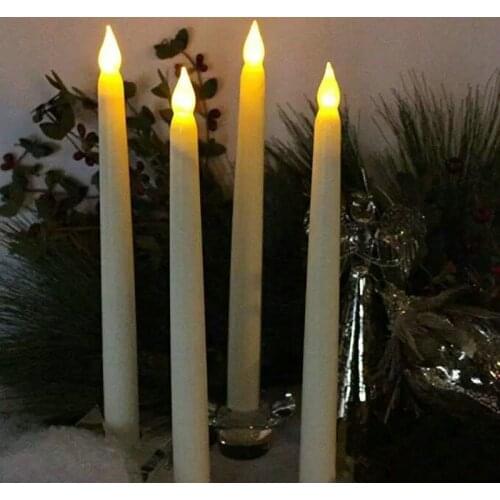 10pcs Remote controlled battery operated flameless Led taper candle lamp candlestick Xmas wedding table Church Bar decor 28cm(H)