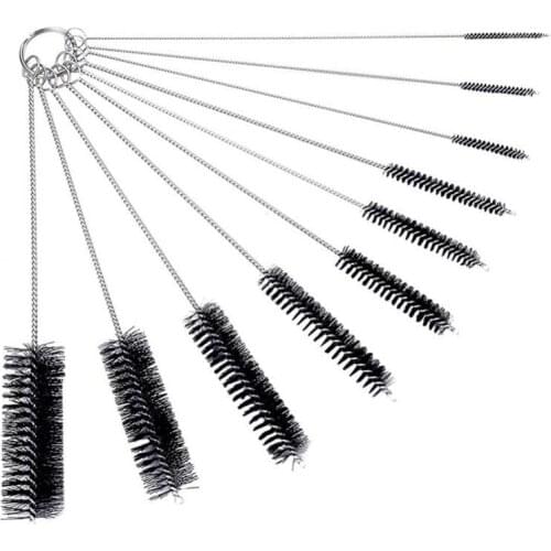 10pcs Cleaning Brush Set Durable Stainless Steel Cleaning Brushes for Bottle Tube Jar Home Cleaning Tools
