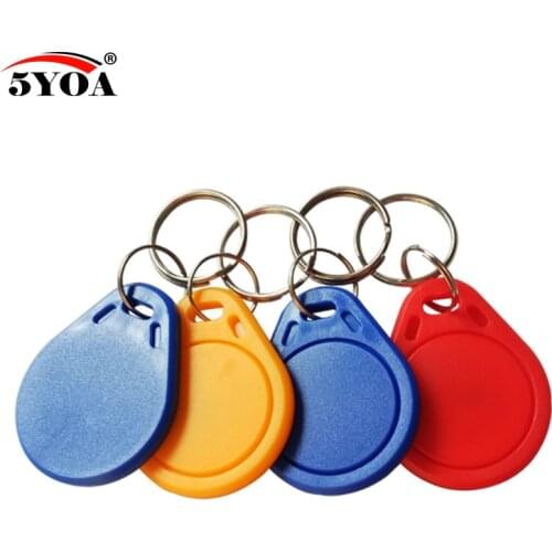 1000pcs 13.56MHz IC M1 S50 Keyfobs Tags RFID Key Badge Finder Card Token Attendance Management Keychain ABS Waterproof