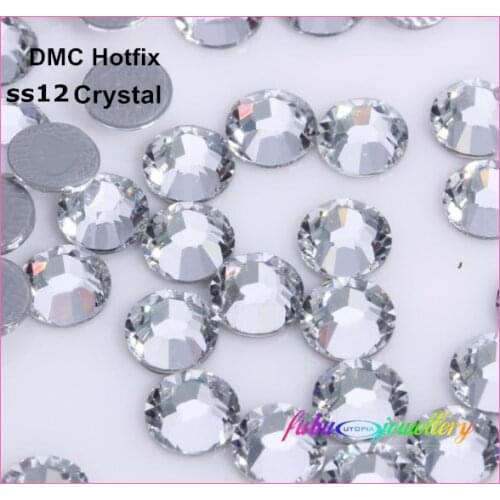 1440pcs/Lot, Iron On Rhinestones ss12 (3.0-3.2mm) High Quality DMC Crystal Clear Hotfix Crystals