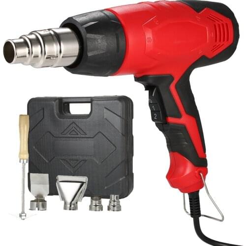 2000W 220V EU Industrial Electric Heat Gun Handheld Temperature Adjustable Thremoregulator Hot Air Gun Power Tools Set with Case