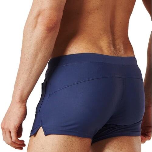 2021 Summer Swimwear Men Swim Trunks Solid Beach Swimming Pants Quick Dry Sexy Shorts Swimsuit Man Swim Briefs for Pool Surf