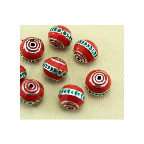 5pcs/lot Tibetan silver Dripping Oil painting spacer Loose Nepal colored Beads for DIY Jewelry Making bracelet dg4s