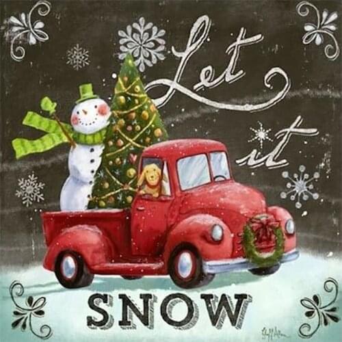 GLymg 5D Diamond Painting Cartoon Embroidery Christmas Snow Mosaic Cross Stitch Diamond Art Home Room Decoration