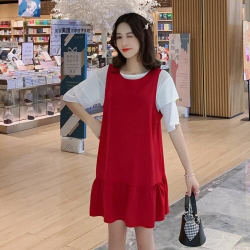 6031# Maternity Clothes Stylish Sweety 2Pcs Maternity Dress Set Clothes for Pregnant Women Pregnant Women Suit