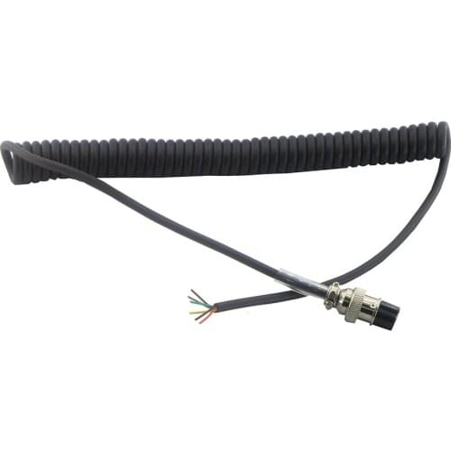 8PIN GX16-8 Female Speaker Mic Cable Spring Line for Kenwood MC-44 261 ICOM HM-36 IC-449C 229C