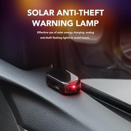 Car Fake Security Light Solar Powered Simulated Dummy Alarm Wireless Warning Anti-Theft Caution Lamp LED Flashing Imitation