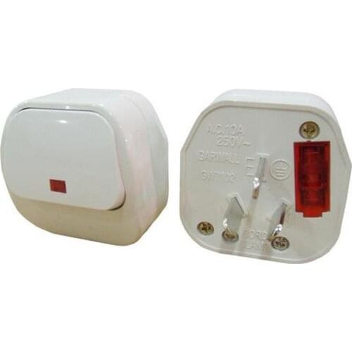 White 10A 250V 3pins Australia electrical AC travel adaptor plug removable wiring power plug with insurance independent switch