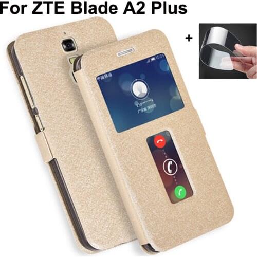 Open window PU leather case For ZTE Blade A2Plus cover shell BV0730 BladeA2 Plus cases For Blade A2 Plus flip case back cover