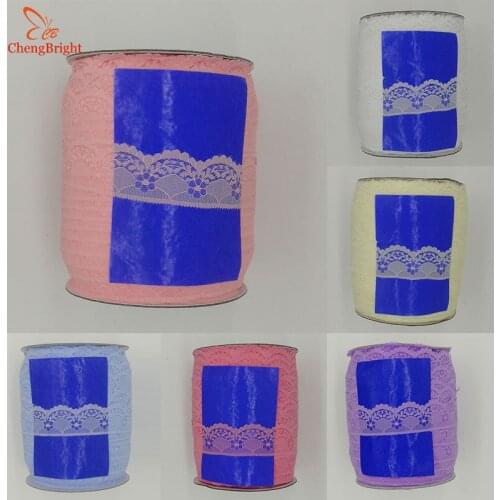 CHENGBRIGHT 300 Yards 40mm Roll Lace Ribbon Tape Lace Trim DIY Embroidered Net Lace For Sewing Decoration African Lace Fabric