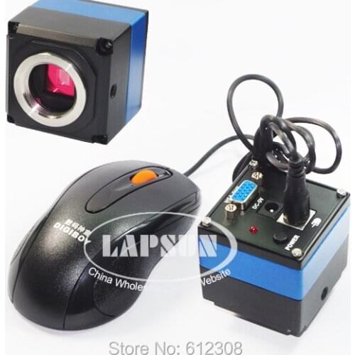 USB Mouse Control 2.0MP HD Digital Industry Industrial Microscope Camera Magnifier VGA Output for PCB Lab + AC Power Supply