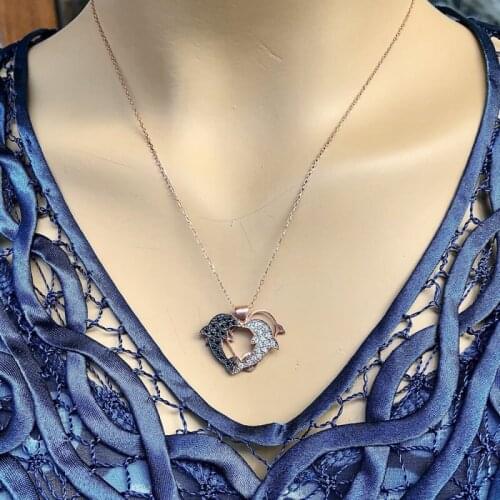 Dolphin 925 Sterling Silver Necklace Women Girls Gift Jewelry Accessories Fashion Handmade Elegant Chain