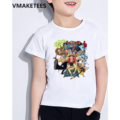 Kids Summer Short Sleeve Girls & Boys T shirt Anime One Piece Luffy/Chopper Print T-shirt Cartoon Funny Baby Clothes