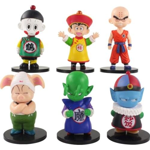 6pcs/Set 9-10cm Dragon Ball Z DBZ Anime Son Gohan Piccolo Kuririn Uron Pilaf Kawaii PVC Action Figure Mini Model Toys Kids Gift