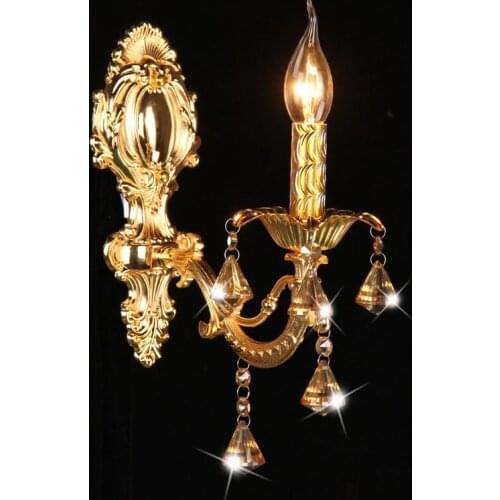 European style E14 candle crystal zinc alloy wall lamp mirror front bedside bedroom aisle decoration lights WF102204