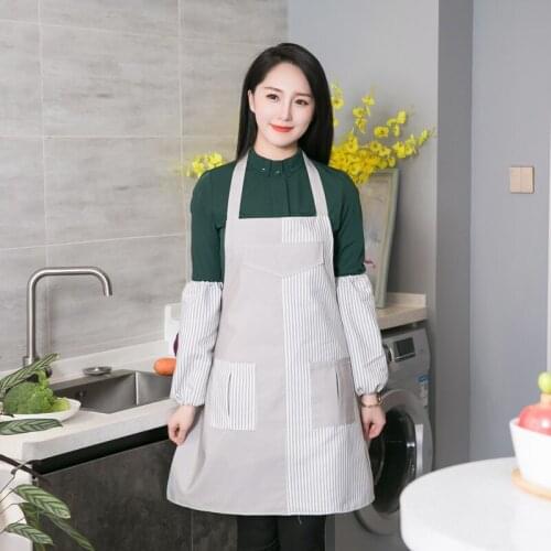 Mr. Zhang Living Museum Sleeveless Apron Waterproof Womens Cooking Clothes Kitchen Handmade Bibs Japanese and Korean