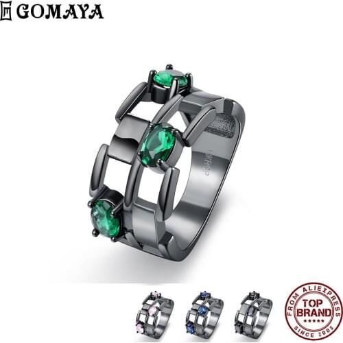 GOMAYA Buckle Clear Zircon Rings For Women Creativity Personality Finger Ring Trendy Party Birthday Gift Fashion Jewelry Bijoux