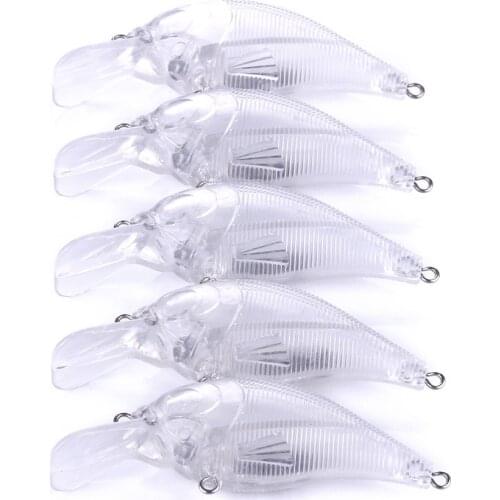 HENGJIA 10pcs Blank Crankbait Hard Lure 75mm 10g Minnow Unpainted Trout Fishing Bait