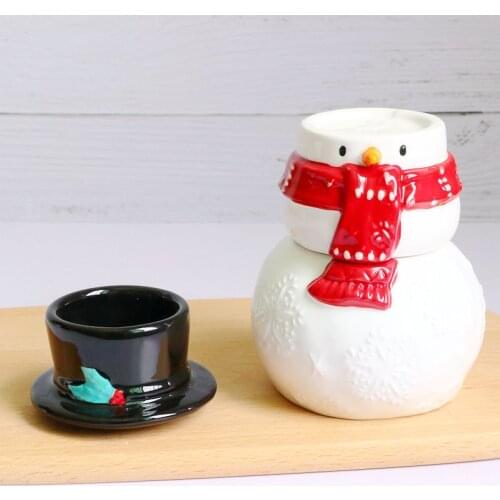 Ceramic spice container spice jars salt and pepper shakers seasoning bottle Fun Novelty Gift Christmas snowman salt bottle