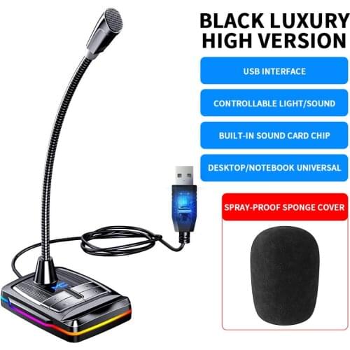 Computer microphone 360° adjust freely Studio Speech Microphone Gaming Chatting USB Microphone Desktop PC Laptop