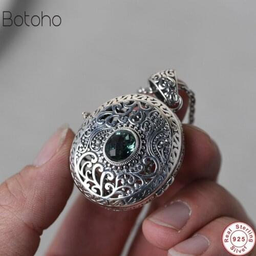 925 Sterling Silver colour Chain Pendant Gawu Box Openable Floating Locket Pendant For Women men Jewelry Silver CZ Pendant