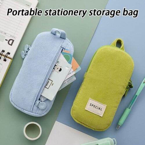 Small Pencil Case Durable Office Stationery Organizer Pouch Cosmetic Bag for Girls and Boys DU55