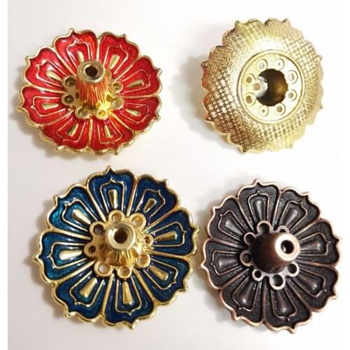 9-Hole Copper Portable Incense Holder Mini Lotus Flower Incense Sticks Burner Cones Censer Teahouse Home Decoration accessories