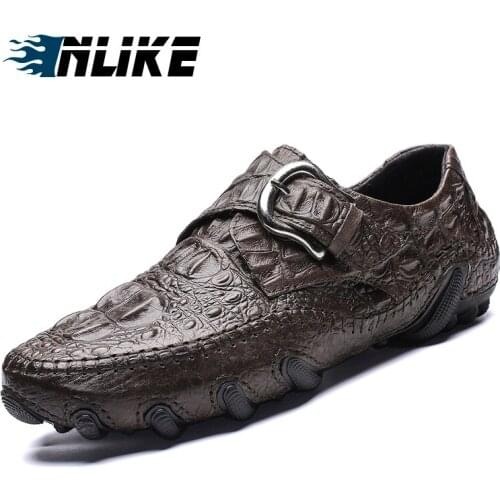 INLIKE Big Size New Roman Fashion Autumn Style Soft Moccasins Men Loafers High Quality Genuine Leather Shoes Men Flats