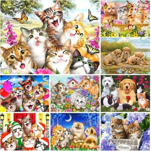Colorfully cats Counted Cross Stitch 11CT 14CT 18CT 22CT 25CT 28CT Cross Stitch Kits Embroidery Needlework Sets
