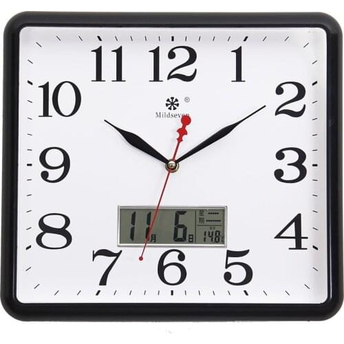 Wall Clock Square Shape Electronic Living Room Mute Household Watch Simple Creative Fashion Brief Style Clocks Hanging Ornaments