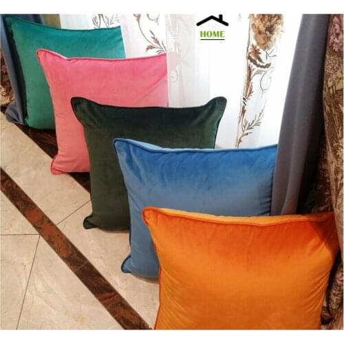 5 colors Orange Green Contemporary Solid Soft Dull Velvet Decorative Cushion Cover Square Pillow case 45 x 45 cm Sell by Piece