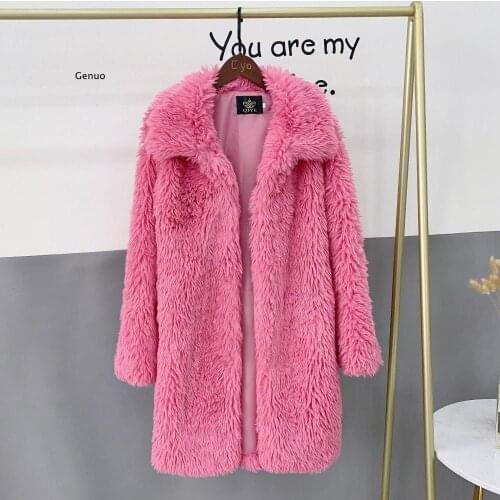 Faux Fur Coat Women Casual Furry Thick Warm Long Faux Mink Fur Jacket Loose Winter Coat Women Teddy Coat manteau femme hiver